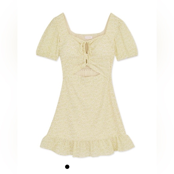 NEW! AIR SPACE Floral Hollow Fishtail Mini Dress (Yellow) - Picture 5 of 9